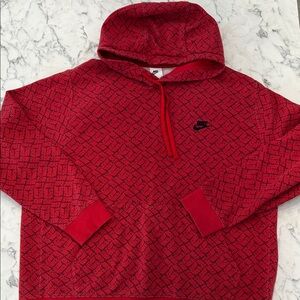Nike Red Textured Hoodie
